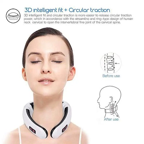 مساج عنق كهربائي بنبضات الكهرباء HX-5880 لتدليك فقرات العنق وتخفيف التوتر 🌀💆‍♂️