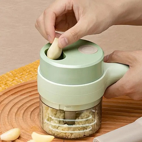 مفرمة طعام كهربائية ⚡🍴🔪محمولة 4 في 1، متعددة الوظائف
