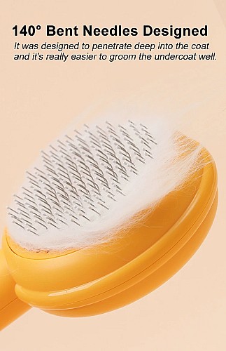 مشط فرشاة للحيوانات الأليفة 🐾🧼 - إزالة الشعر المتساقط وتجنب كرات الشعر