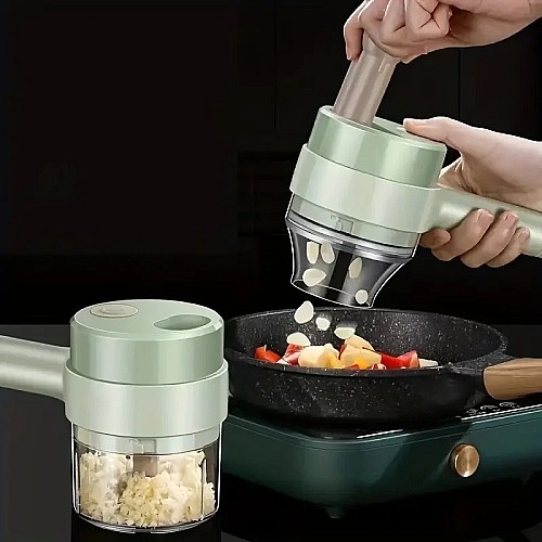 مفرمة طعام كهربائية ⚡🍴🔪محمولة 4 في 1، متعددة الوظائف