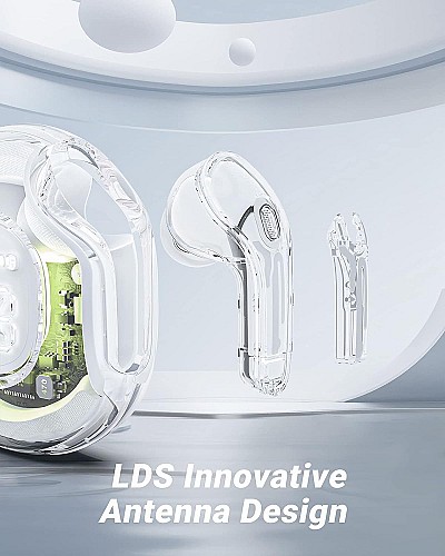 سماعات ENC Earphones بتصميم شفاف Transparent Printme Air 39 Capsule 🎧✨