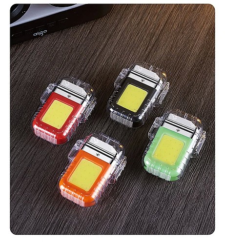 🔦🔑 ولاعة LED قابلة لإعادة 🔥الشحن ومصباح يدوي مقاوم للماء وسلسلة مفاتيح صغيرة
