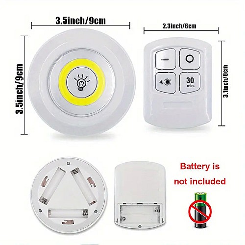 مجموعة من 3 أضواء LED لاسلكية مع جهاز تحكم عن بعد 🌟🔦