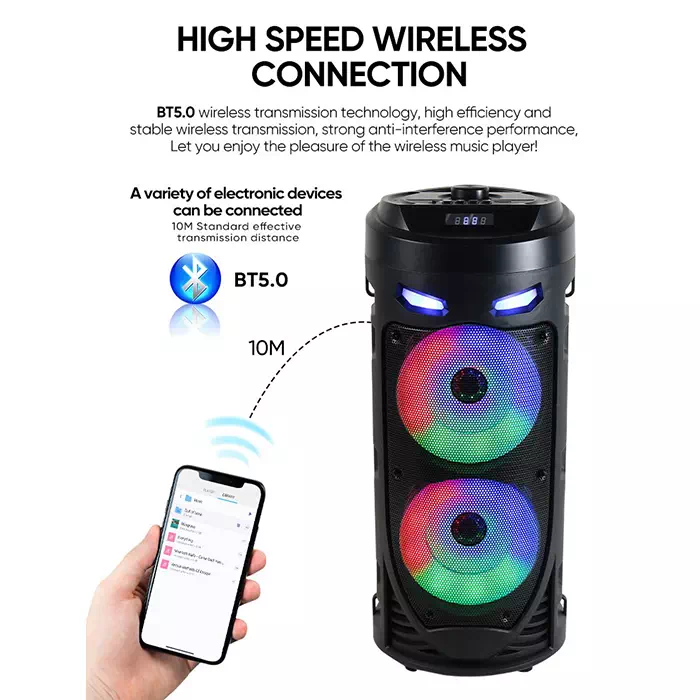 BT SPEAKER ZHaut-Parleur Bluetooth Super Bass Portable Karaoké Microphone