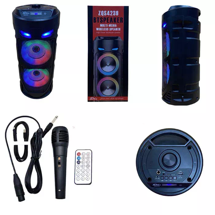 BT SPEAKER ZHaut-Parleur Bluetooth Super Bass Portable Karaoké Microphone