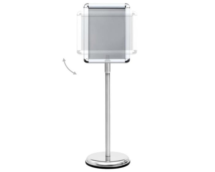 Porte affiche sur pied avec socle rond pour document A4