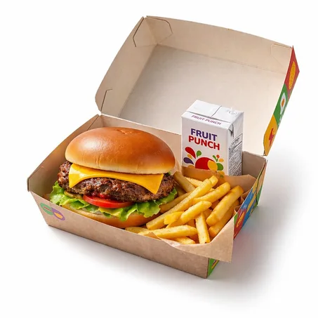 Kids Cheese Burger Meal  كيدز تشيز برجر لحم