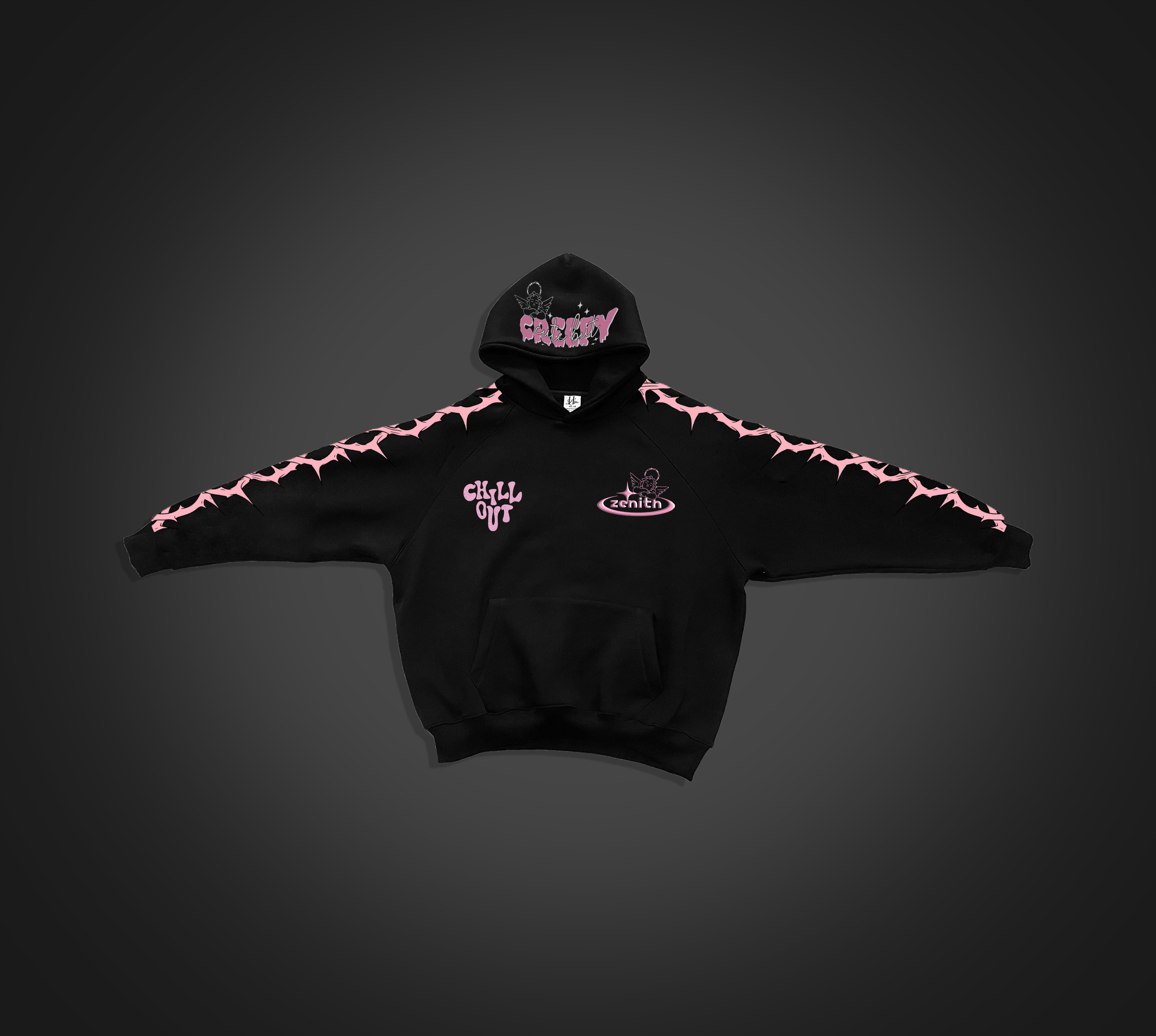 Hoodie Zenith – Black/Pink