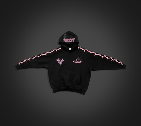 Hoodie Zenith – Black/Pink