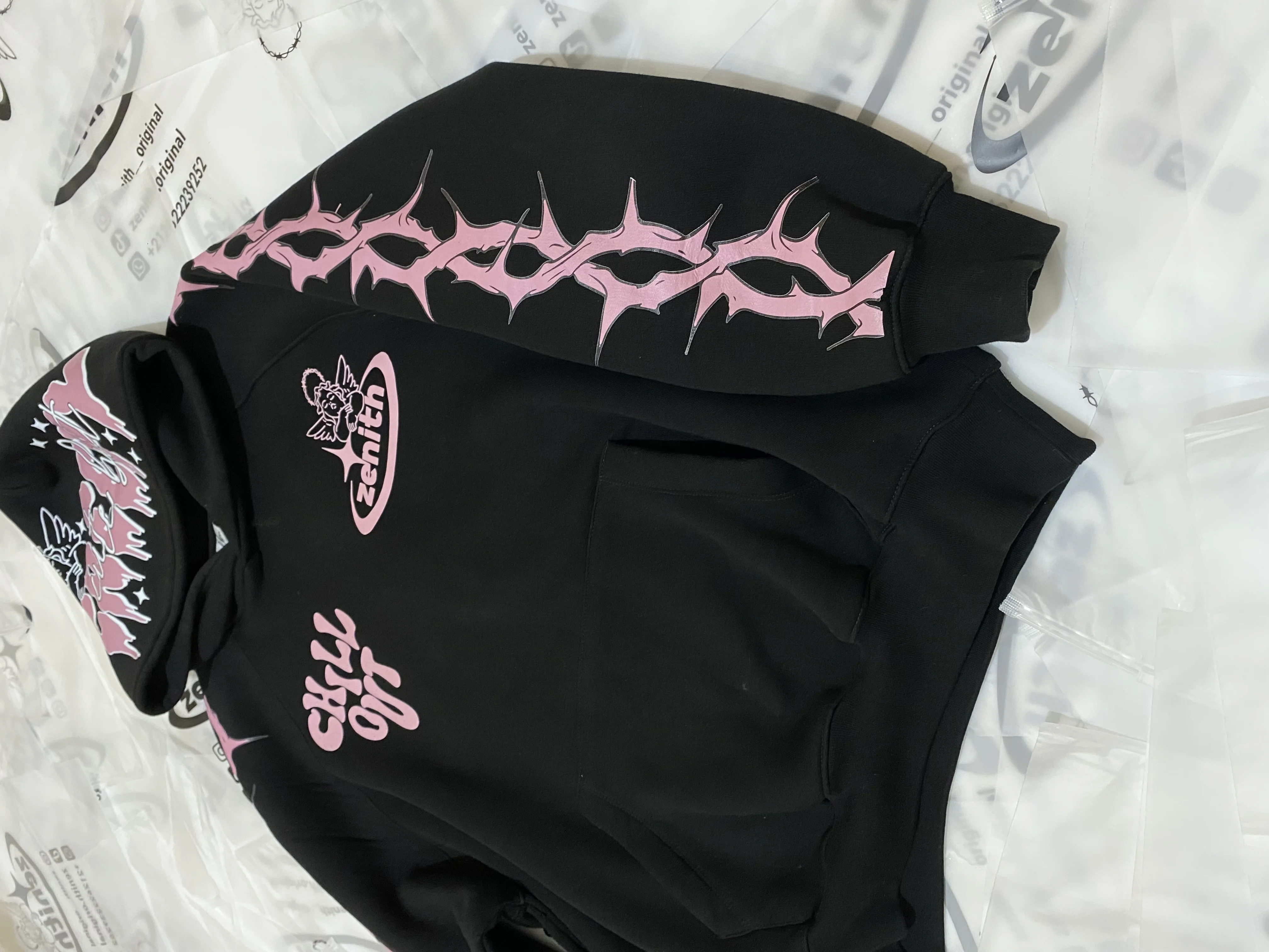 Hoodie Zenith – Black/Pink