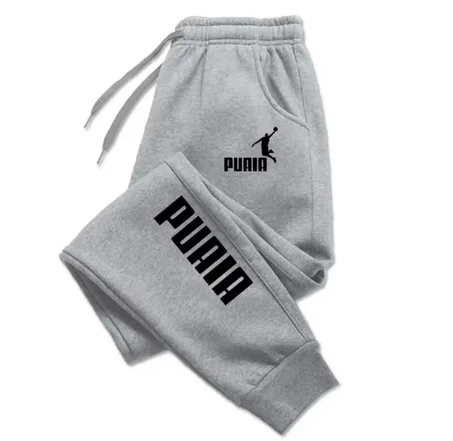 بنطلون رجالي مطبوع عليه شعار PUAIA، مناسب لفصلي الخريف والشتاء، بنطلون رياضي جديد للركض والجري، بقصة فضفاضة، لون موحد، مناسب لملابس الشارع