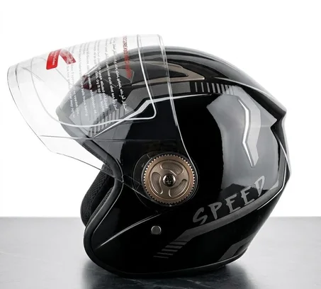 🔥🏍casque moto FSJ  noir brillant