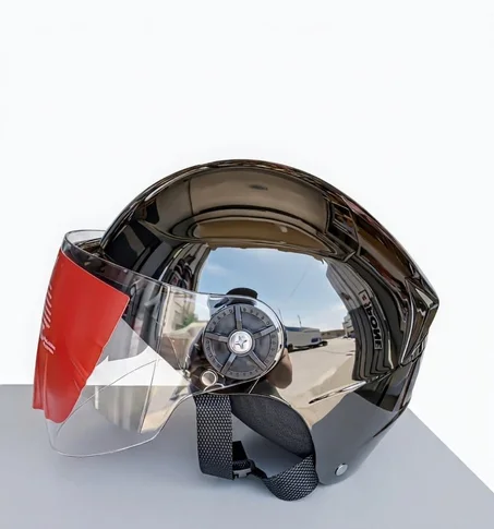 🔥🏍casque moto noire brillante