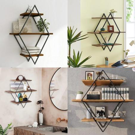 قطعة فنية تزين حائطك (Diamond) - رف جداري بتصميم الماسة