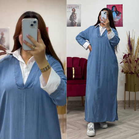 robes tonsil col chemise popllen