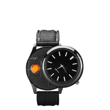 ساعة مع ولاعة سجائر