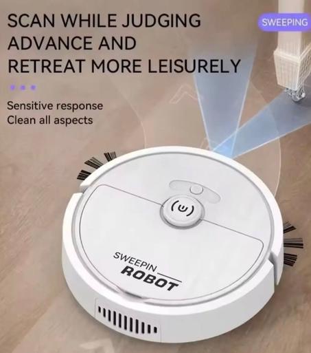 Robot Aspirateur Intelligent 3-en-1 — Balayage, Aspiration et Lavage Automatique
