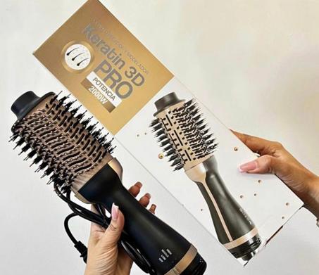 Brosse Soufflante Lissante Keratin 3D PRO une étape sèche‑cheveux brosse et Styler volumateur multifonctionnel”
