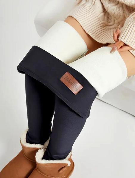 Leggings taille haute velours garder au chaud; solide confortable extensible, collants thermiques  Femme Vintage