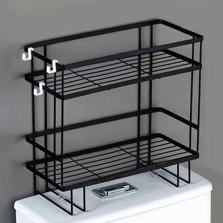 رف ترتيب الحمام من طبقتين