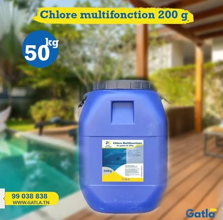 chlore multifonction 50 kg en galet de 200 g