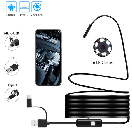 Endoscope multifonctionnel étanche 3 en 1 (OFFRE LIMITÉE)