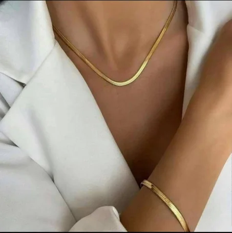 Le Must-Have de tous temps !! 💥  le set Collier + bracelet chaîne maille serpent 💥 en acier inoxydable