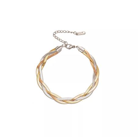 Bracelet tresse chaine maille serpent tricolore ❤️‍🔥 en acier inoxydable