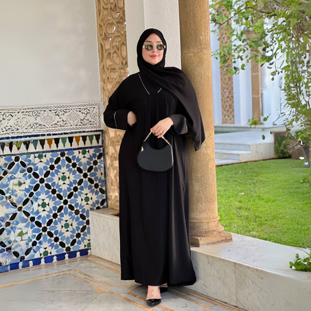عباية راقية مكونة من قطعتين زئد حقيبة يد مجانا