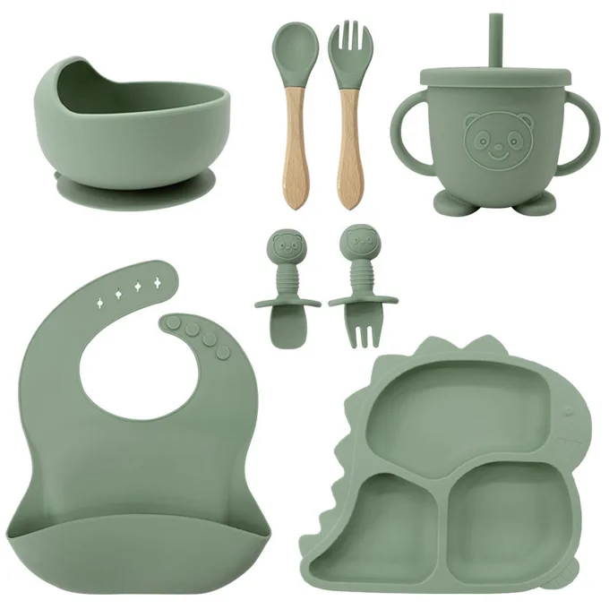 طقم أدوات مائدة من السيليكون للأطفال_tiktok