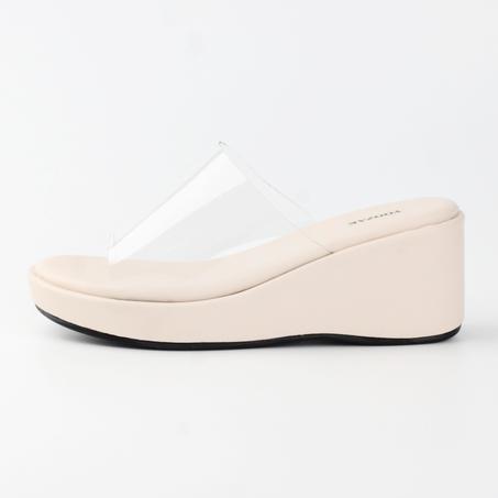 SANDALE COMPENSÉE TRANSPARENTE BEIGE YZ487