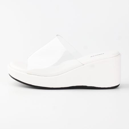 SANDALE COMPENSÉE TRANSPARENTE BLANC YZ487
