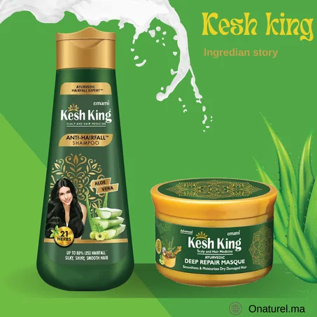 Kesh King Shampoing ayurvédique anti-chute de cheveux 340 ml +Kesh King Scalp & Hair Medicated Deep Repair Masque 200ml