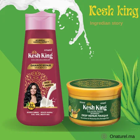 Kesh King Shampoing Réparateur + Kesh King Scalp & Hair Medicated Deep Repair Masque 200 ml