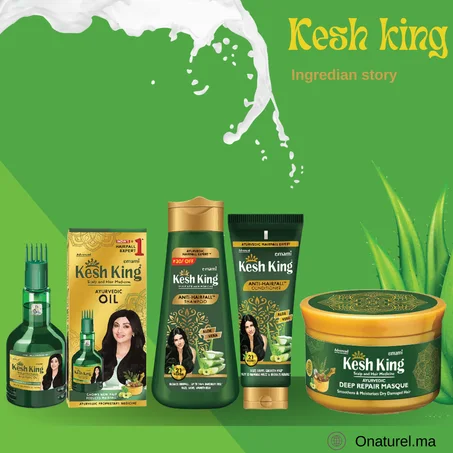 Secure Pack Combo Ayurvédique Kesh King : Huile 100 ml + Shampoing + Après-Shampoing +Kesh King Scalp & Hair Medicated Deep Repair Masque 200ml