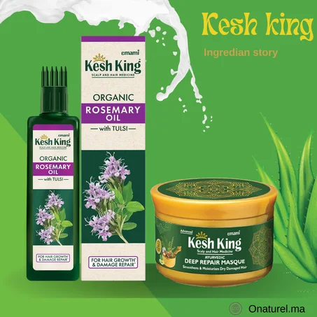 Huile de Romarin Bio Kesh King +Kesh King Scalp & Hair Medicated Deep Repair Masque 200ml