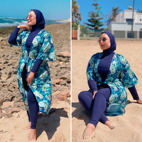 بوركيني نسائي4 قطع لسباحة و الرياضة REF 1102