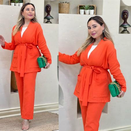 طقم تركي مكون من قطعتين + حزام هدية موديل الأناقة