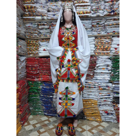 لـبـسـة تـقـلـيـديـة أمـازيـغـية كـامـلـة  صاية ثوب مطروز