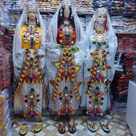 لـبـسـة تـقـلـيـديـة أمـازيـغـية كـامـلـة صاية شبكة مطروزة