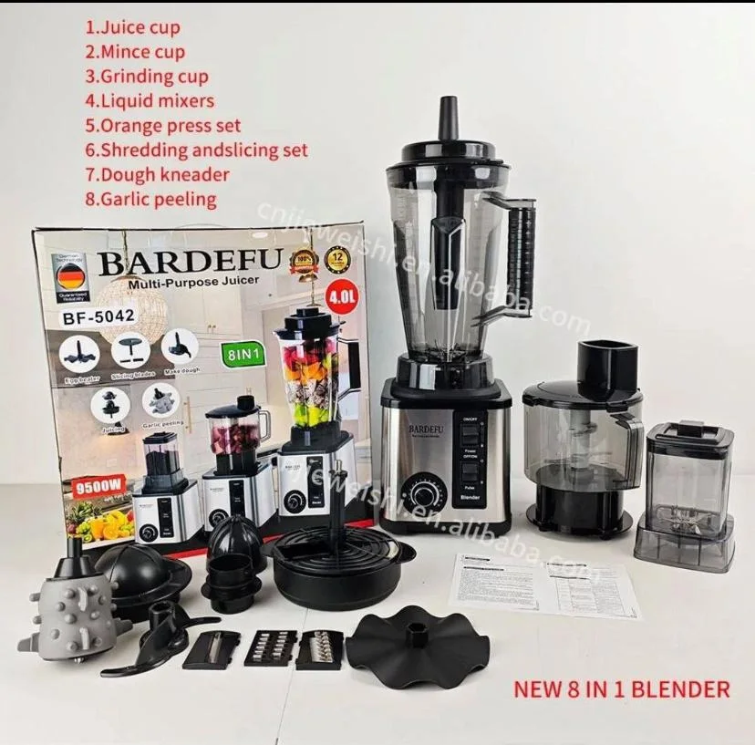 خلاط كهربائي احترافي 8 وظائف في جهاز واحد، بسعة كبيرة 4 لتر، ومحرك قوي بقدرة 9500 واط