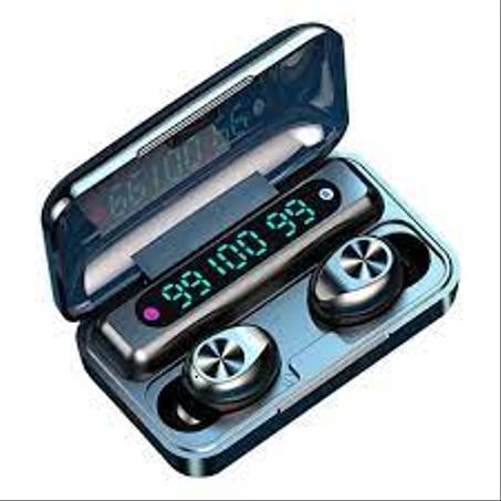 سماعات بلوتوث لاسلكية ، سماعات أذن TWS مقاومة للماء ، سماعات عرض رقمية ، علبة شحن ذات سعة كبيرة ، F9