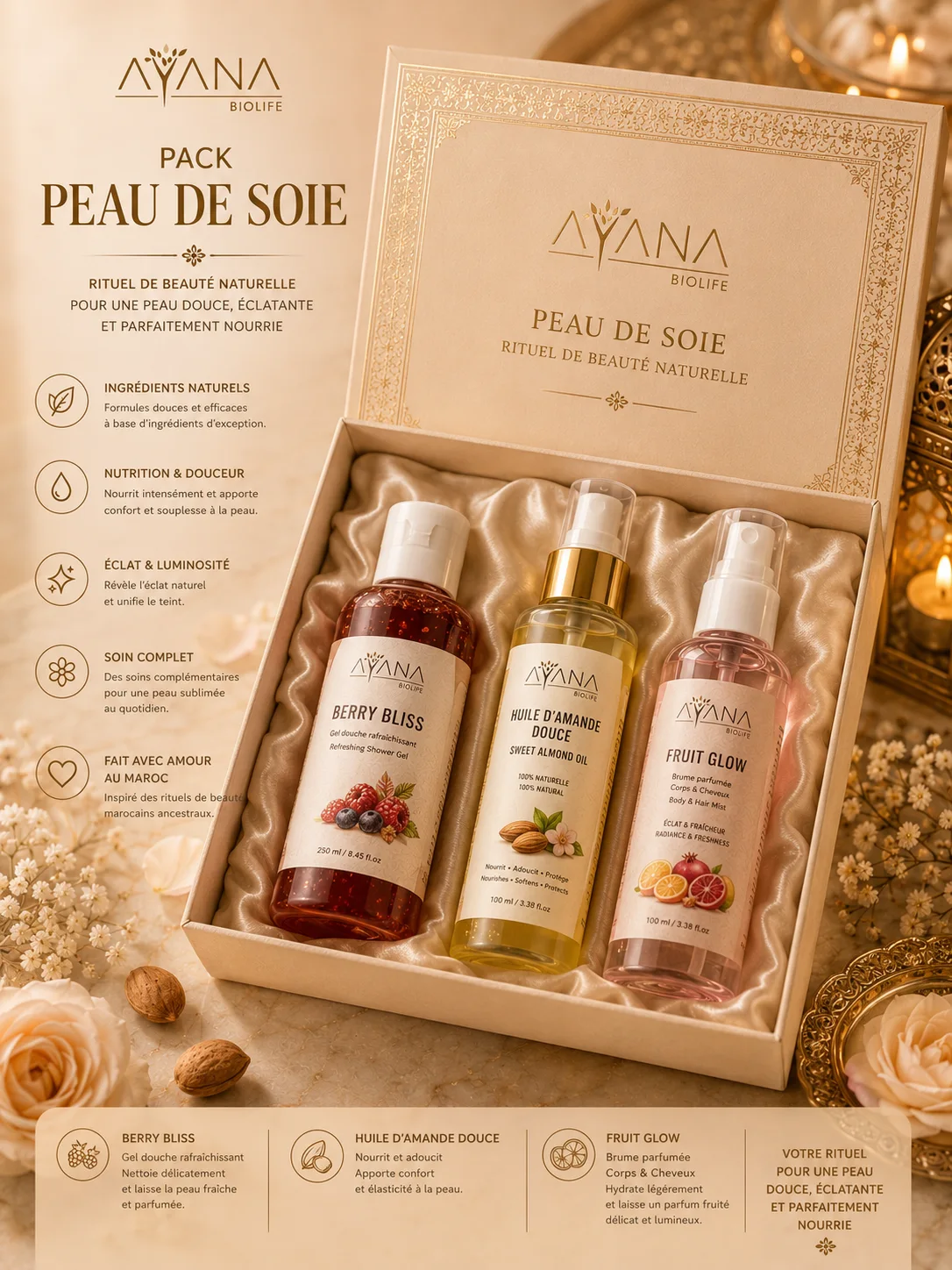 Pack Peau de Soie — Rituel Corps Anti-Vergetures & Hydratation