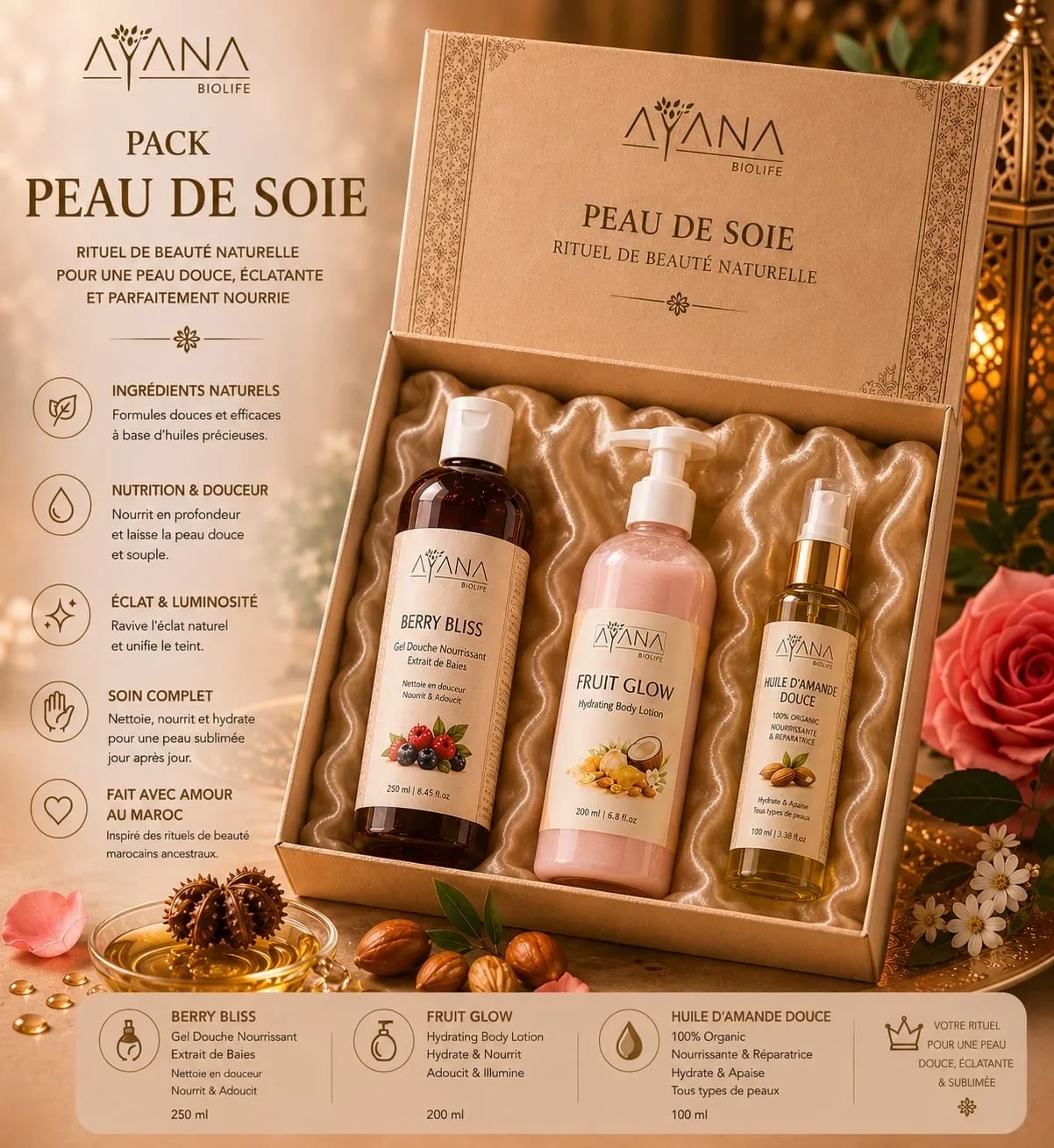 Pack Peau de Soie — Rituel Corps Anti-Vergetures & Hydratation