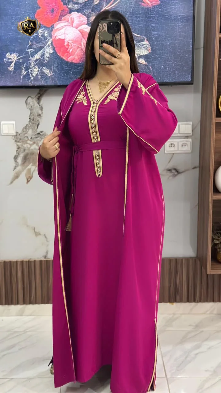 🟢قفطان كيمونو 2 بياس للافراح و المناسبات⚡