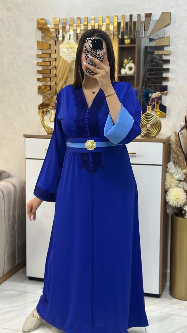 🟠 قفطان أنيق بفصالة مثالية كيعطيك طلة ملكية