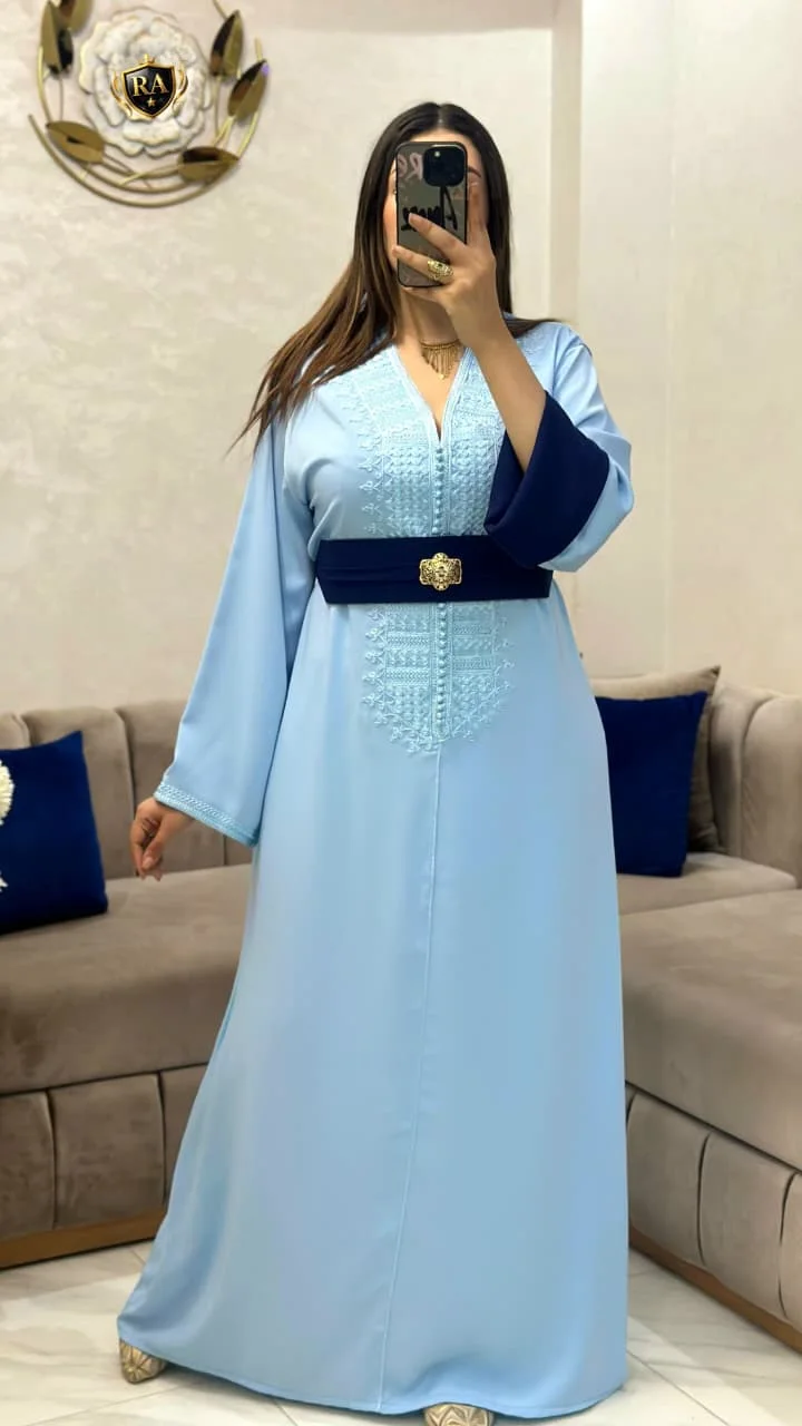 🟠 قفطان أنيق بفصالة مثالية كيعطيك طلة ملكية