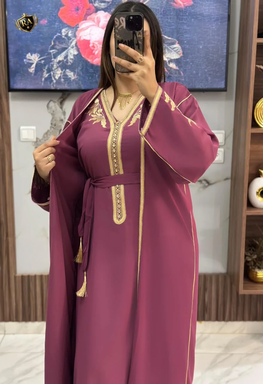 🟢قفطان كيمونو 2 بياس للافراح و المناسبات⚡