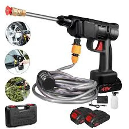 pistolet de lavage haute pression rechargeable avec 2 batterie avec sa manette