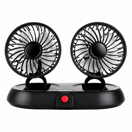Ventilateur Double Rotation 360° pour Voiture USB – Refroidissement 3 vitesse
